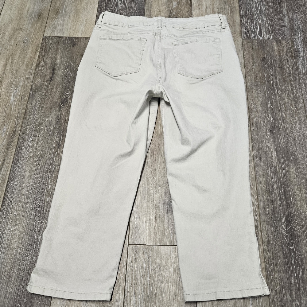 Code Bleu Chelsea Cropped Jeans White Cream Stretch Denim Women's 8 Casual - Picture 4 of 6